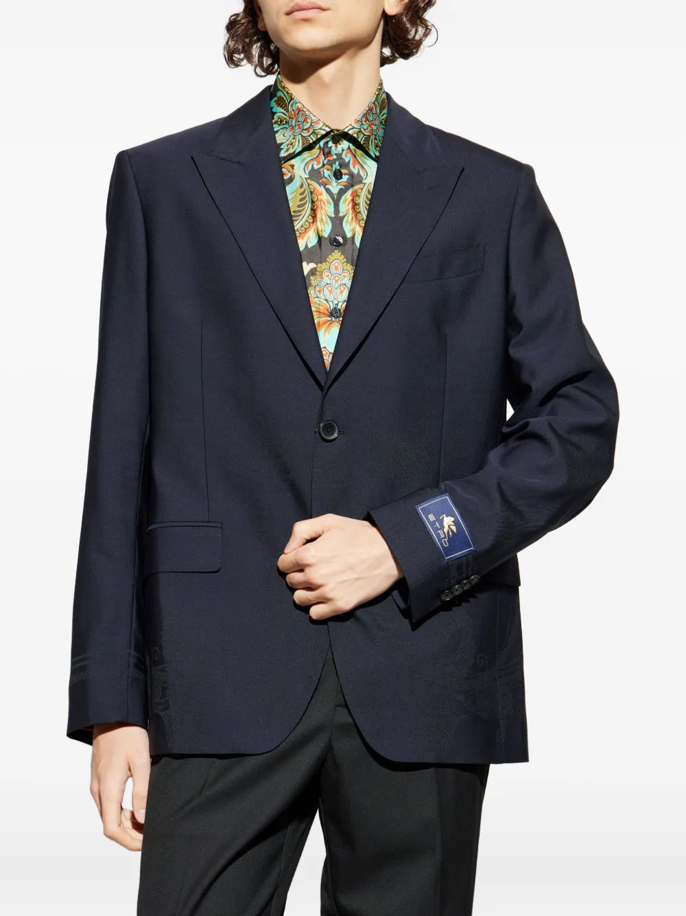ETRO Wollen blazer met enkele rij knopen Blauw