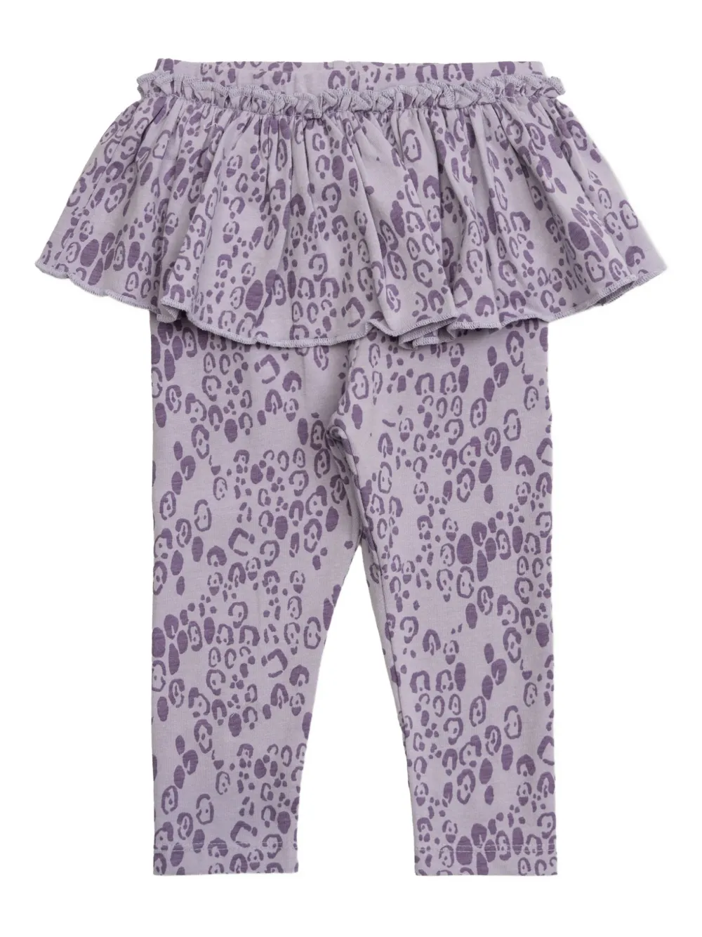 Mini Rodini leopard-print ruffled-waist leggings | Purple | Image 1