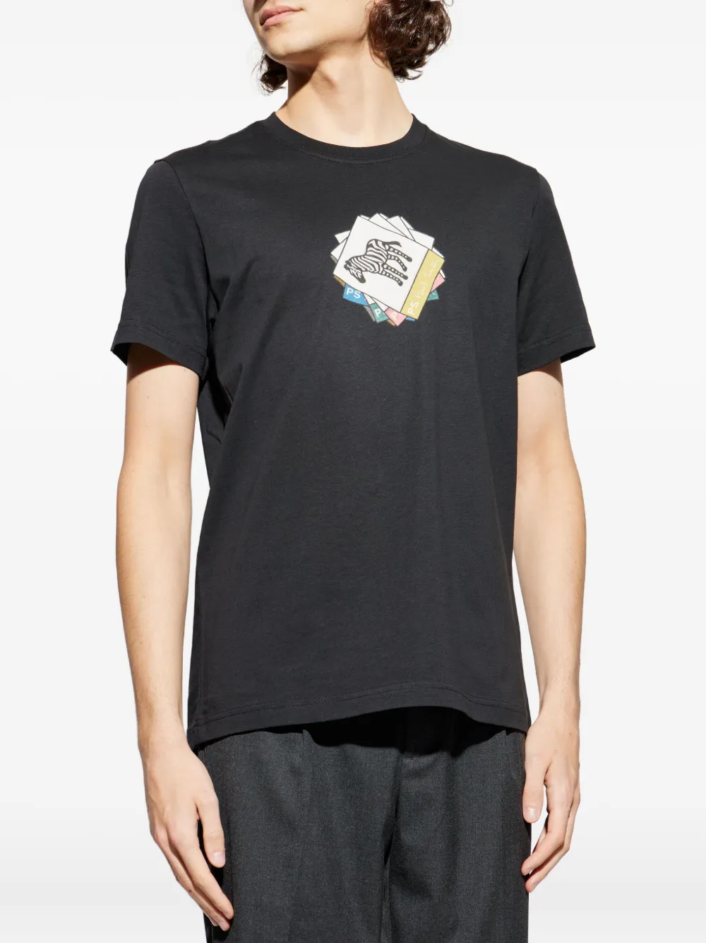 PS Paul Smith zebra-print T-shirt - Zwart