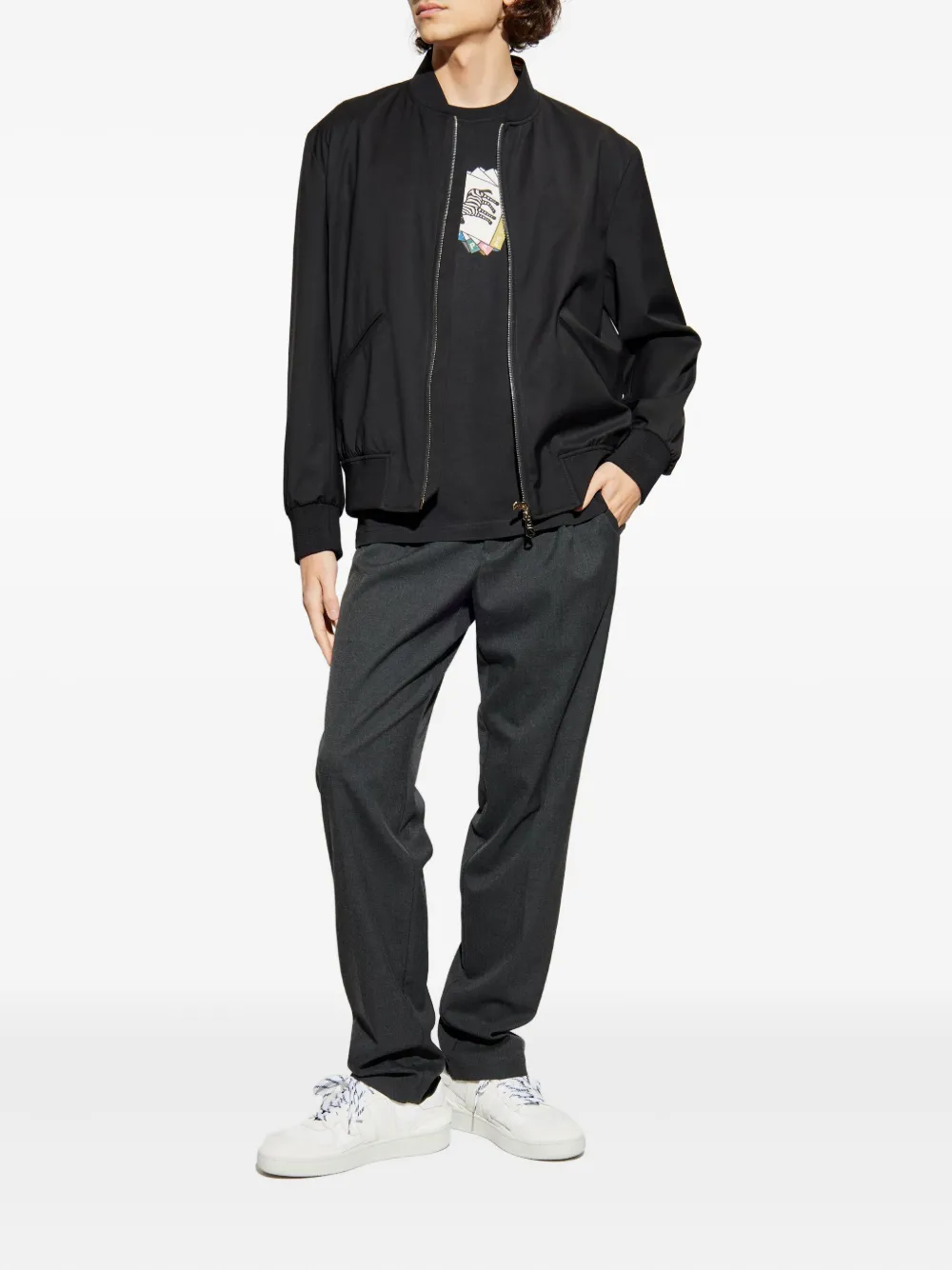 Ps By Paul Smith Zebra-print T-shirt In Black