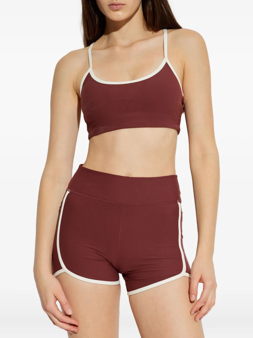 The Upside Samara sport-bh met contrasterende afwerking Bruin