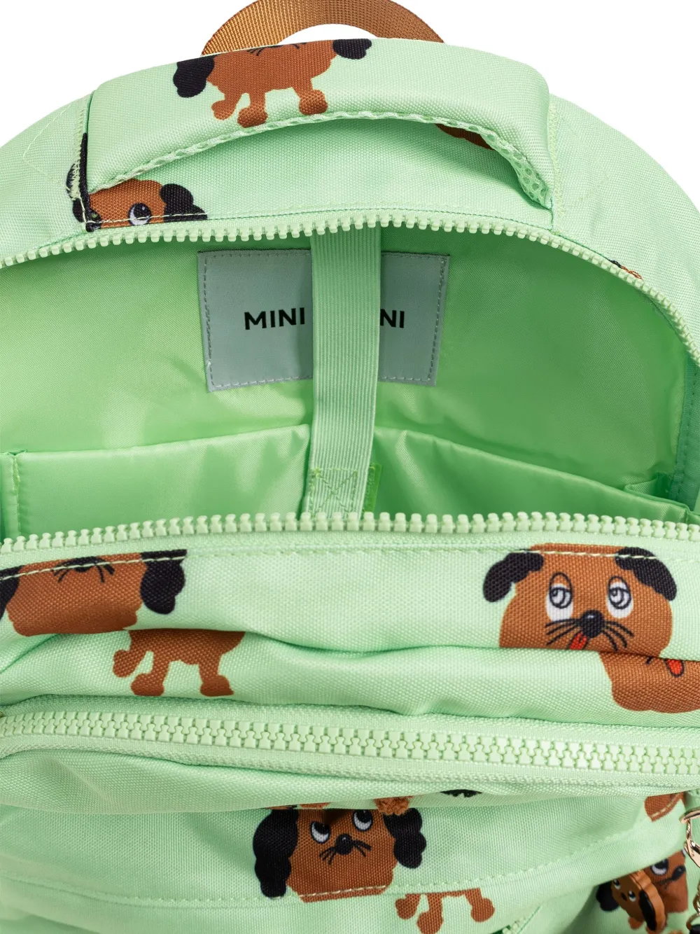 Mini Rodini Doggies rugzak met print Groen