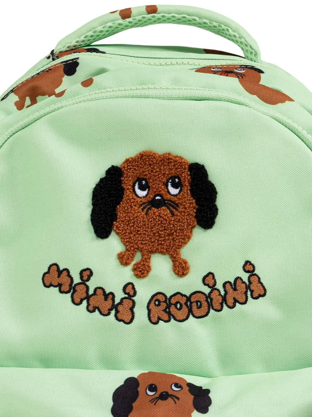 Mini Rodini Doggies rugzak met print Groen