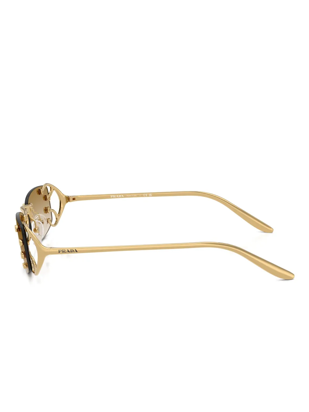 Prada Rectangle-frame Sunglasses In Gold