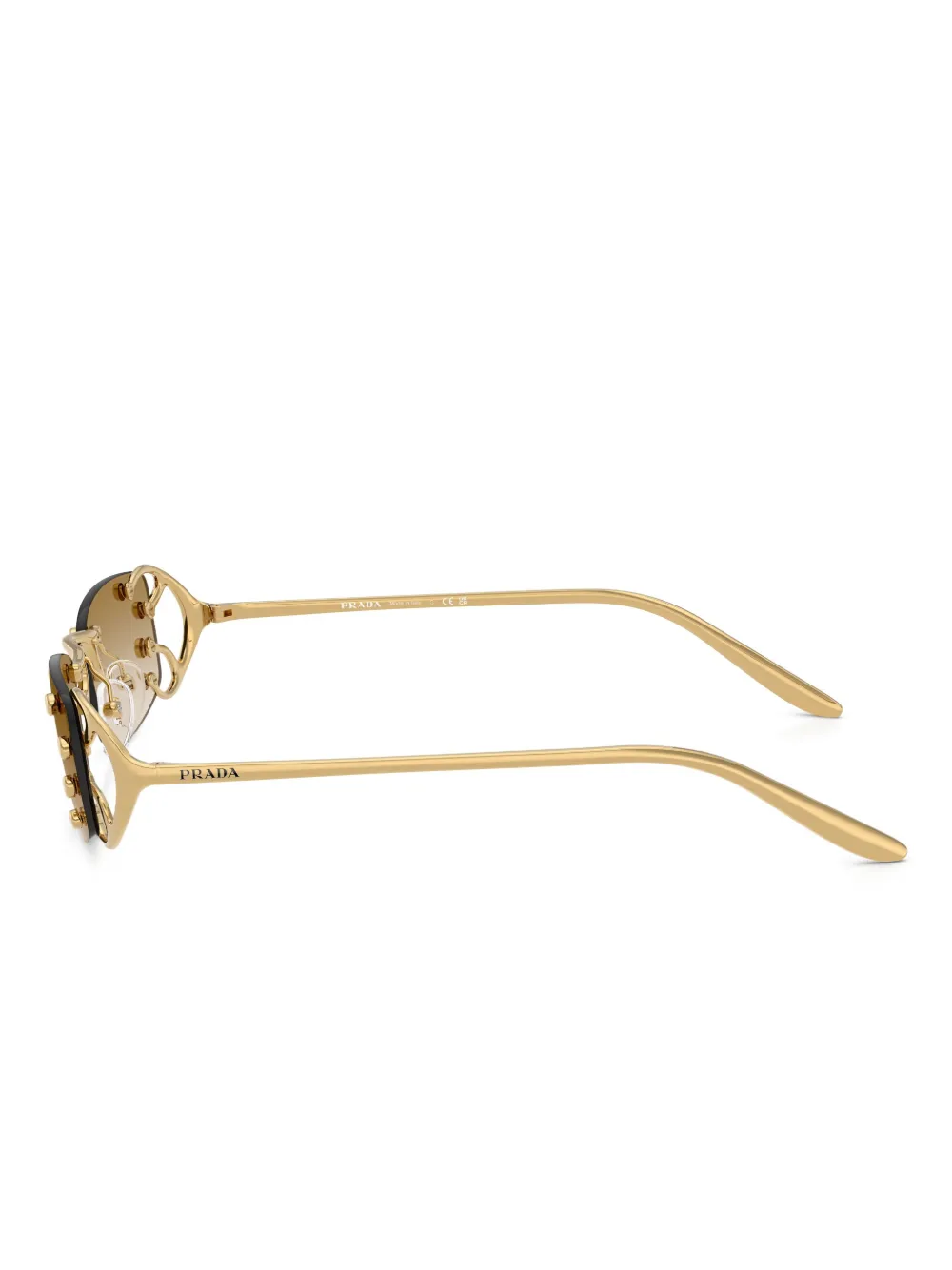 Prada Eyewear Zonnebril met rechthoekig montuur Goud