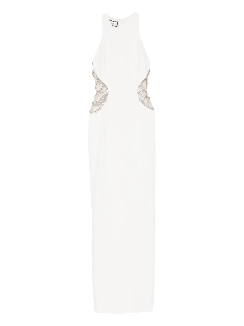 NISSA Abito lungo con decorazione - Bianco