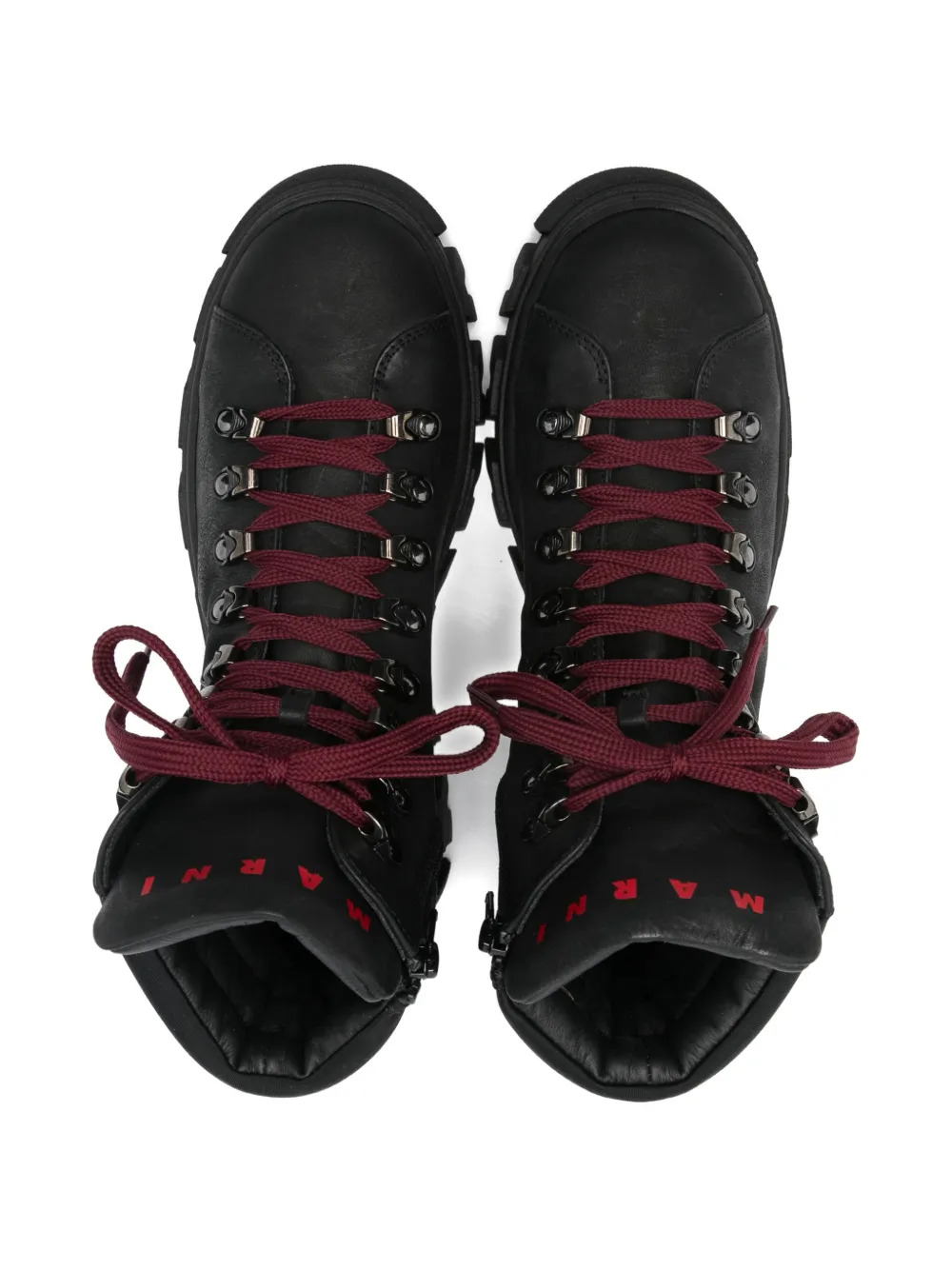 Marni Kids panelled lace-up boots Zwart
