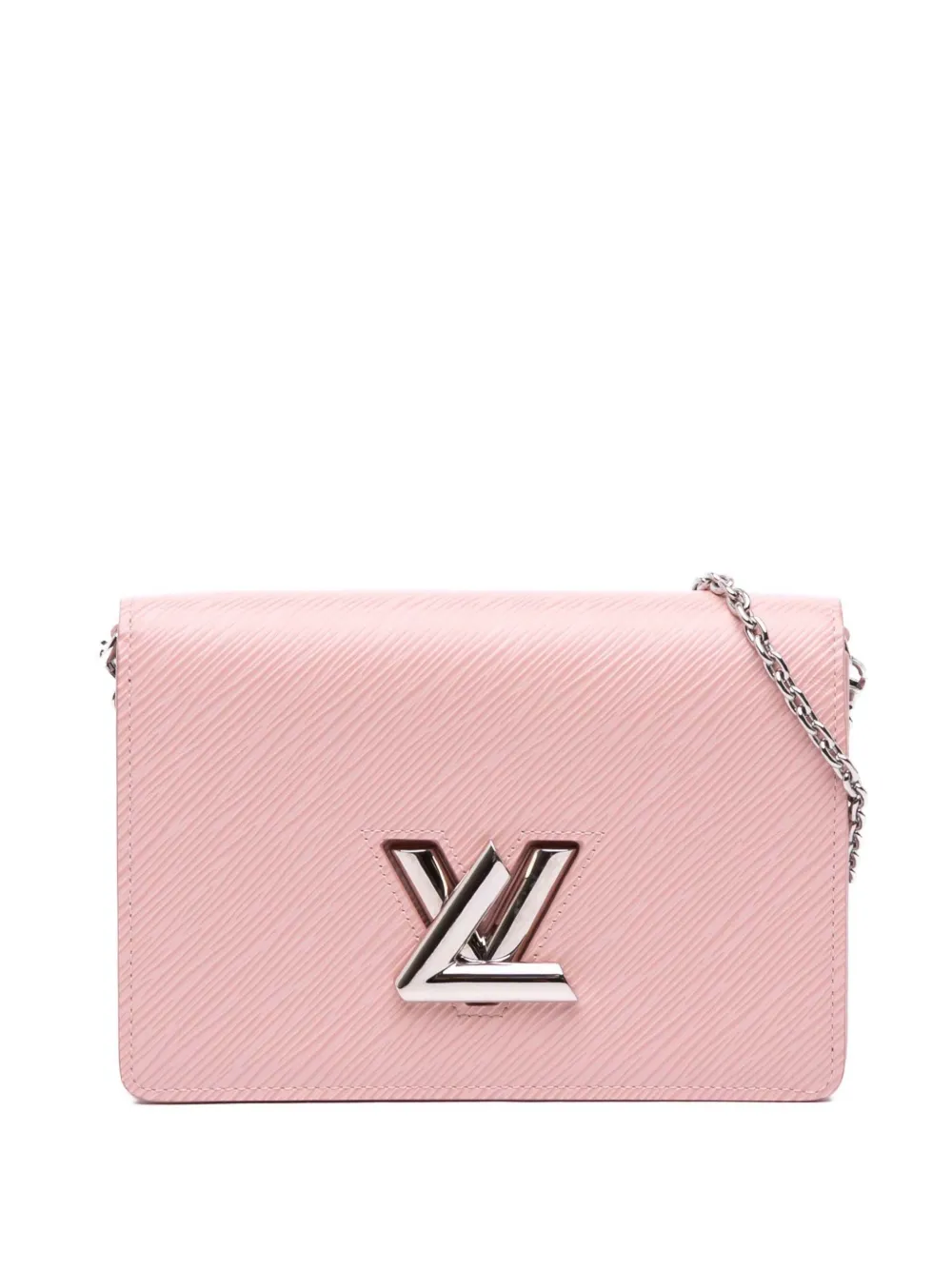 Pre-owned Louis Vuitton 2019 Epi Twist Belt Chain Wallet Crossbody Bag In Pink