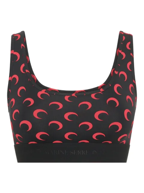 Marine Serre crescent moon-print sports bra