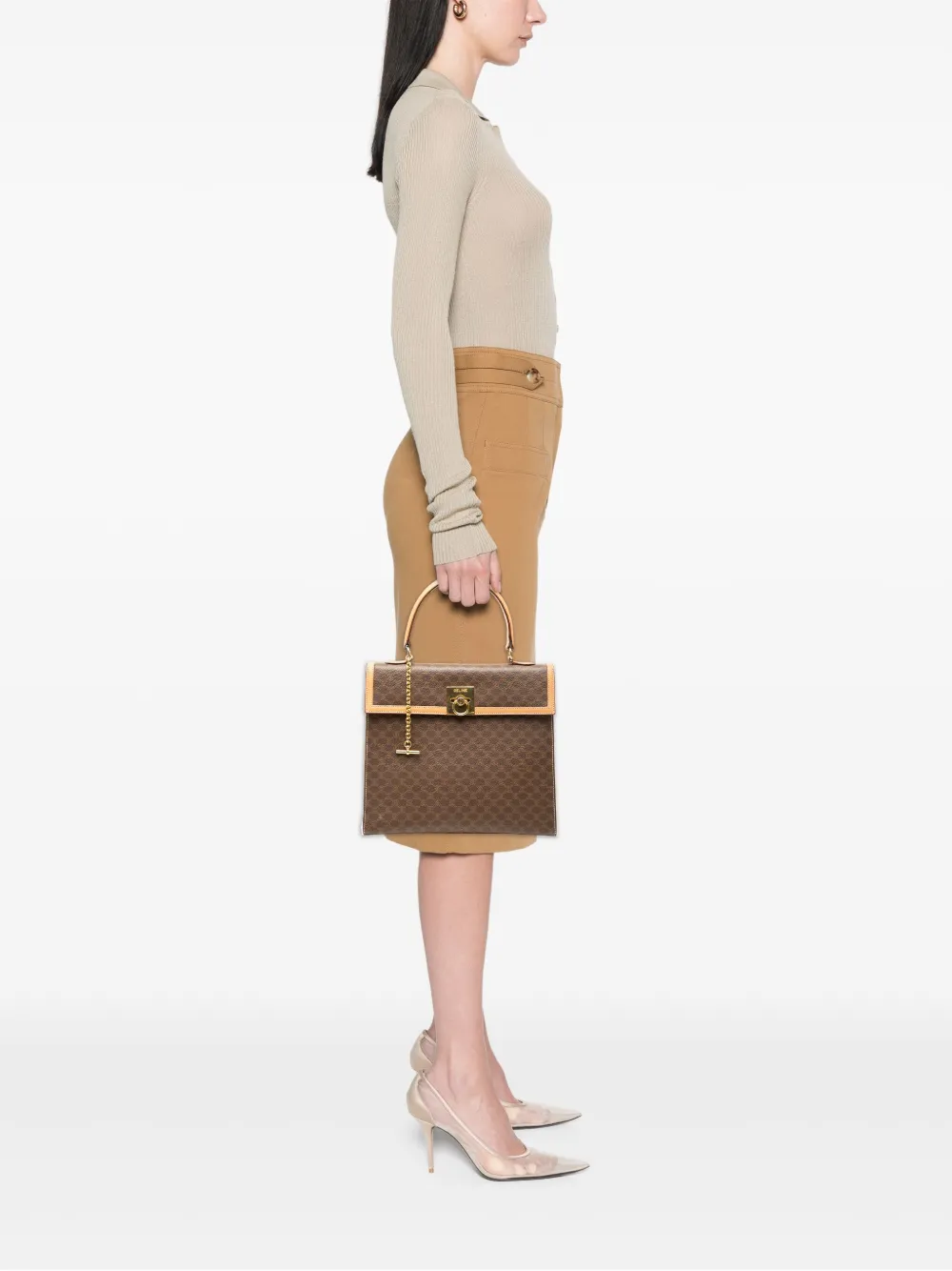 Celine Pre-Owned 2014 Macadam Coated Canvas Top Handle Bag satchel | Pre-Owned | Image 2