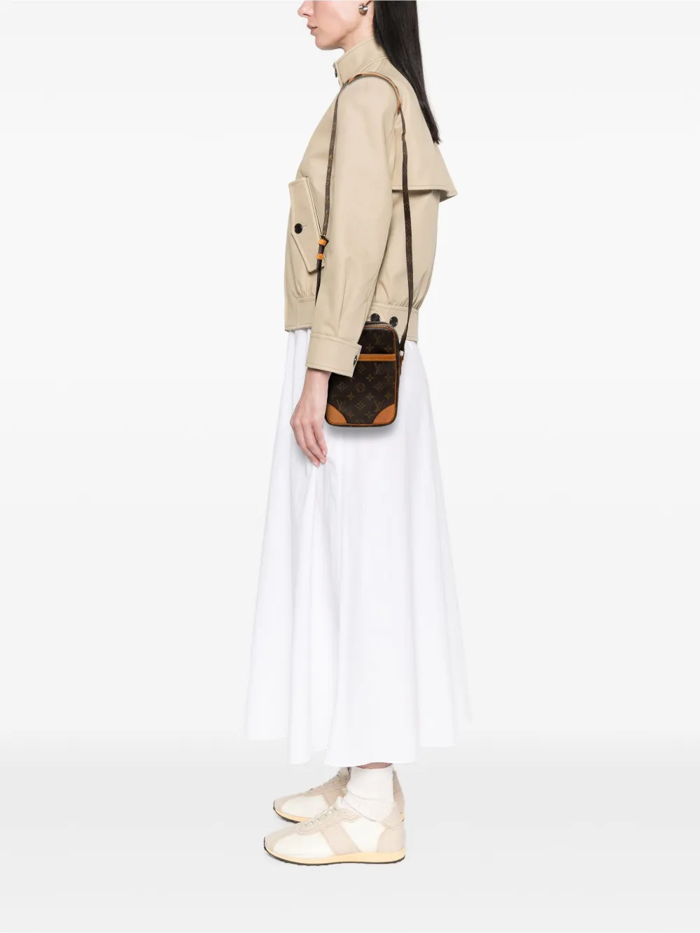 Pre-owned Louis Vuitton 2002 Monogram Danube Crossbody Bag In Brown