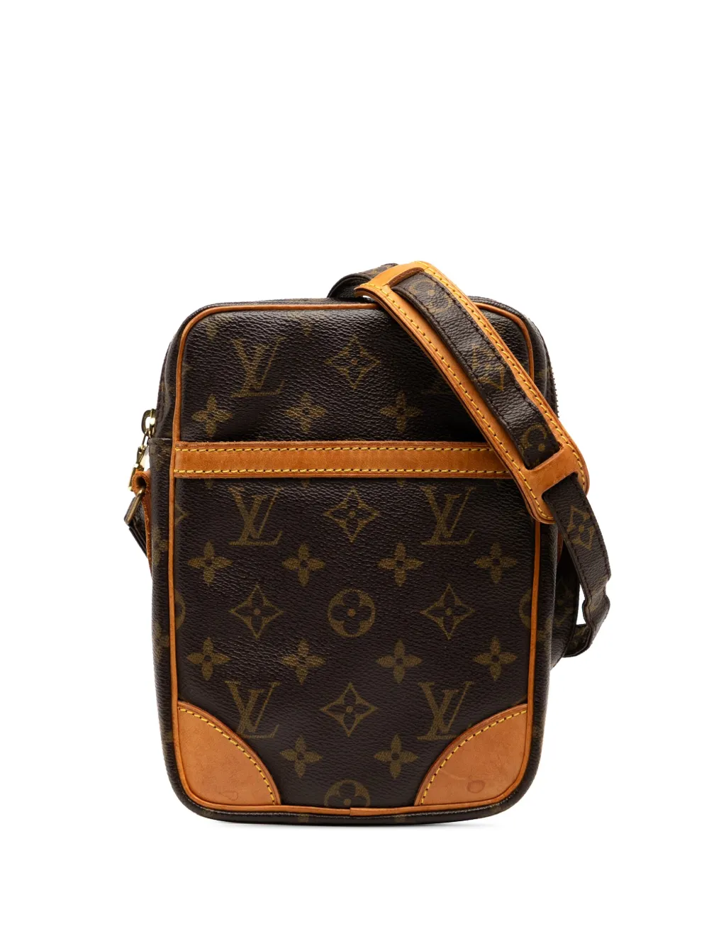 Pre-owned Louis Vuitton 2002 Monogram Danube Crossbody Bag In Brown