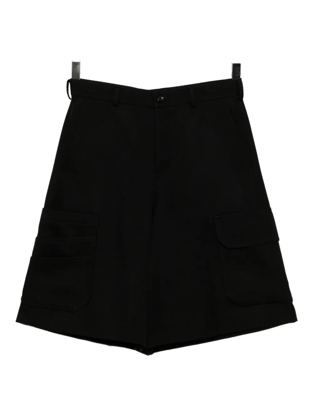 Black Comme Des Garçons Wool Shorts In Black