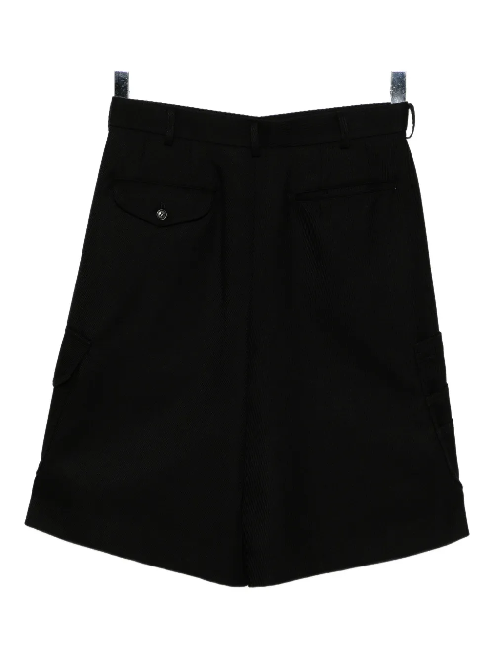 Black Comme Des Garçons Wool Shorts In Black