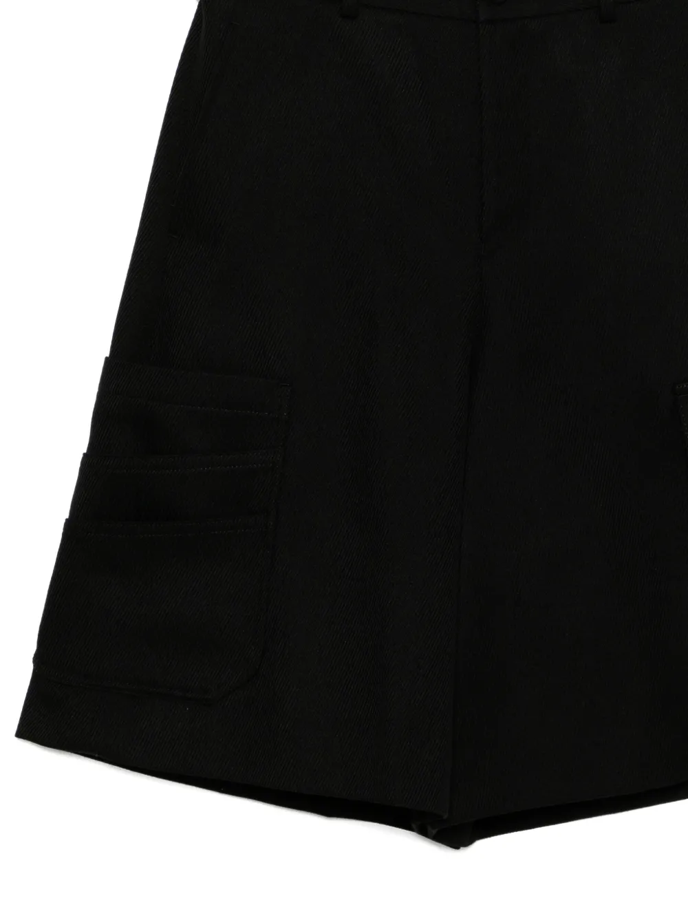 Black Comme Des Garçons Wool Shorts In Black