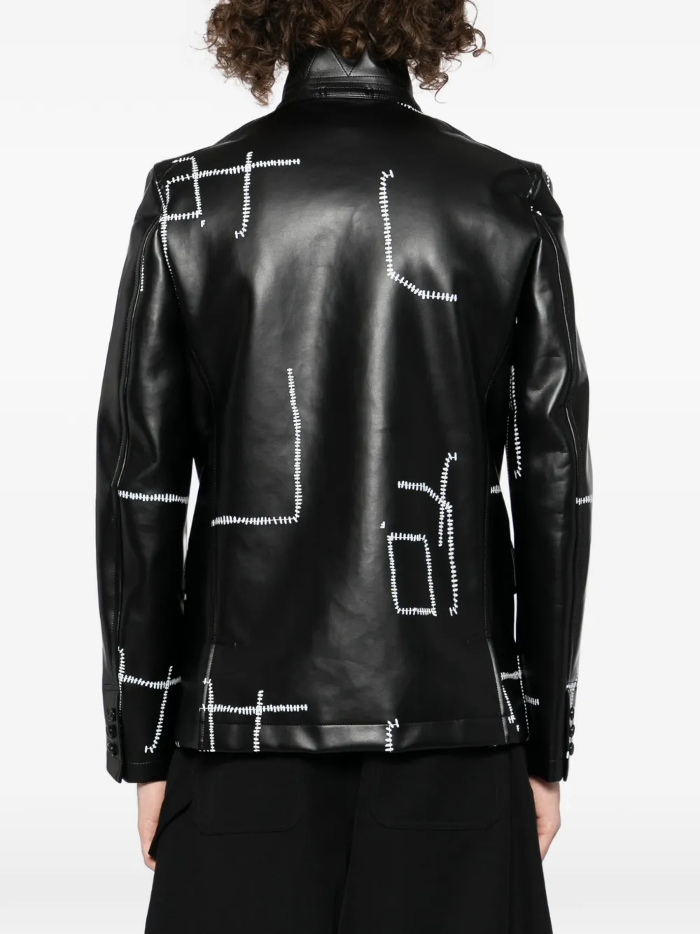 Black Comme Des Garçons Blazer met print en stikseldetail Zwart