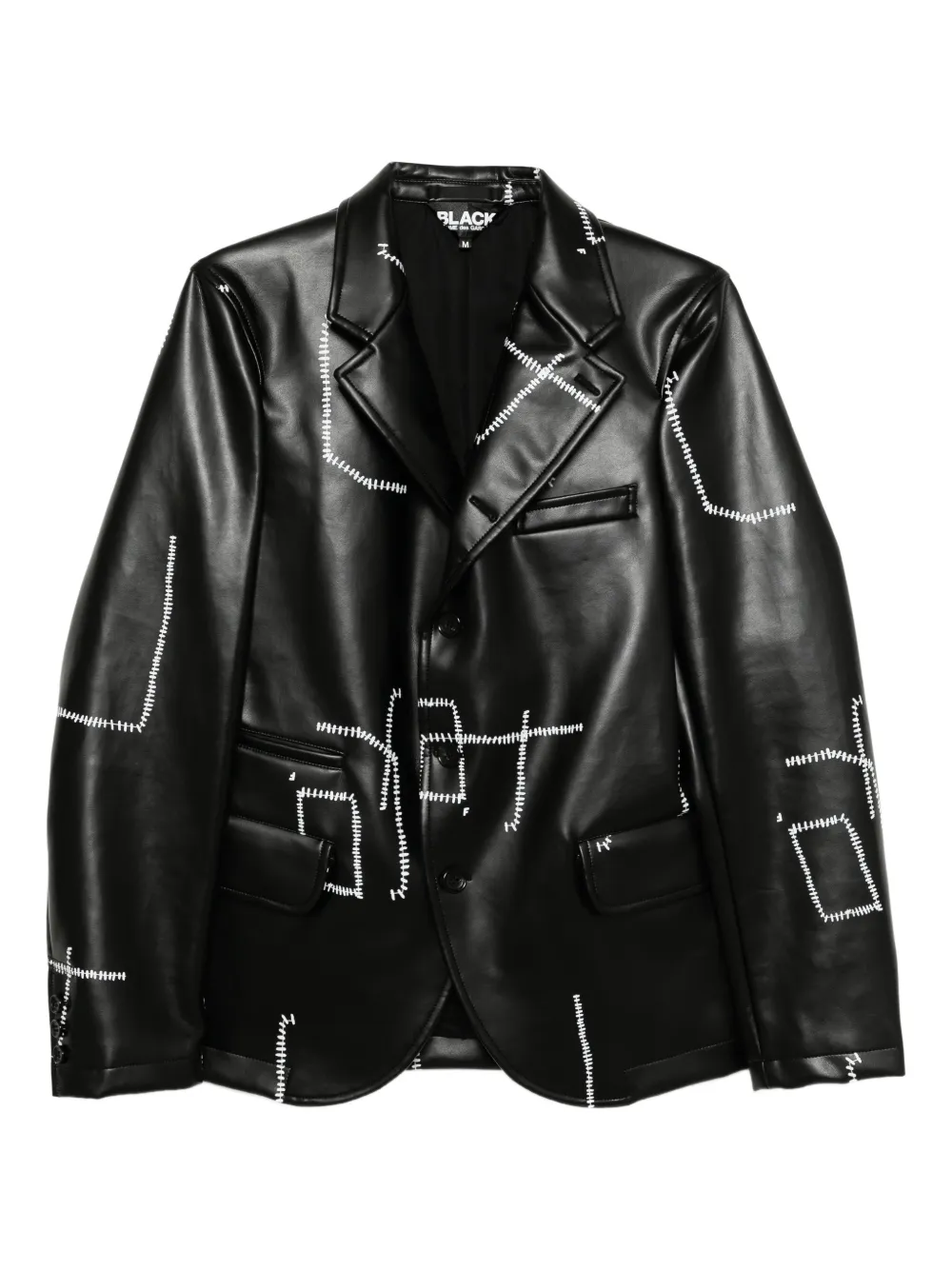Black Comme Des Garçons stitch detail-printed blazer