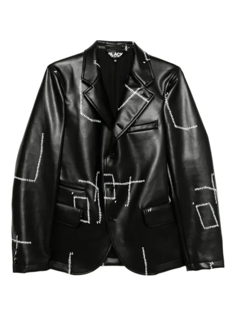 Black Comme Des Garçons blazer estampado con detalle de costuras