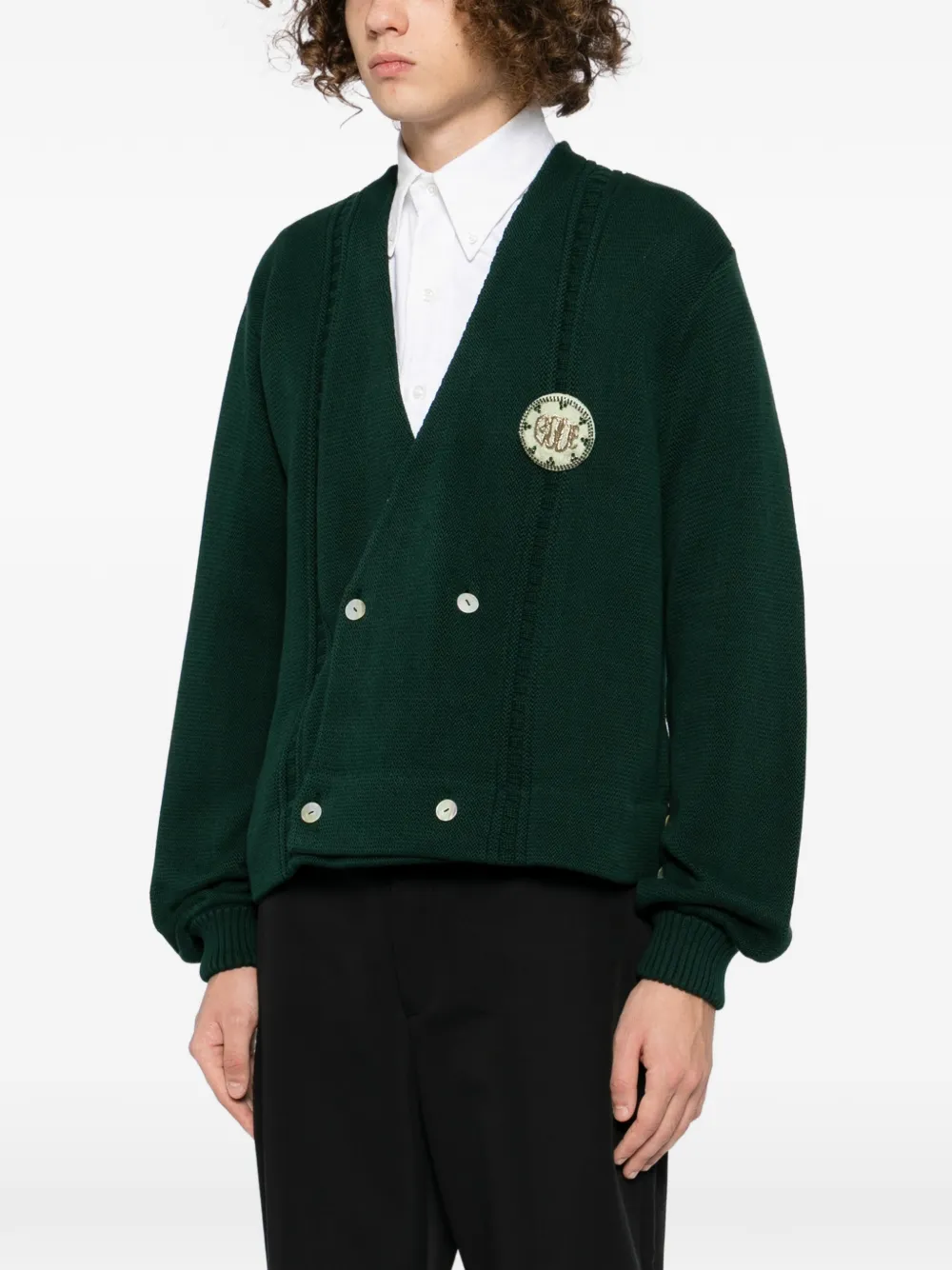 BODE Vest met dubbele rij knopen Groen