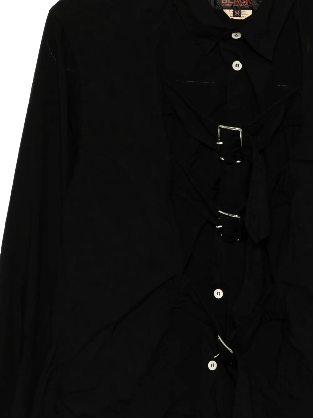 Black Comme Des Garçons Buckled Shirt In Black