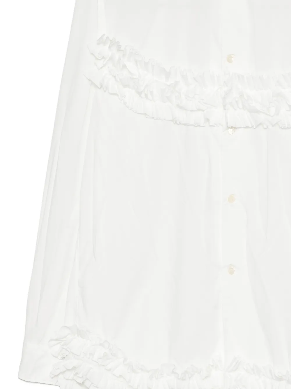 Black Comme Des Garçons Ruffled Shirt In White