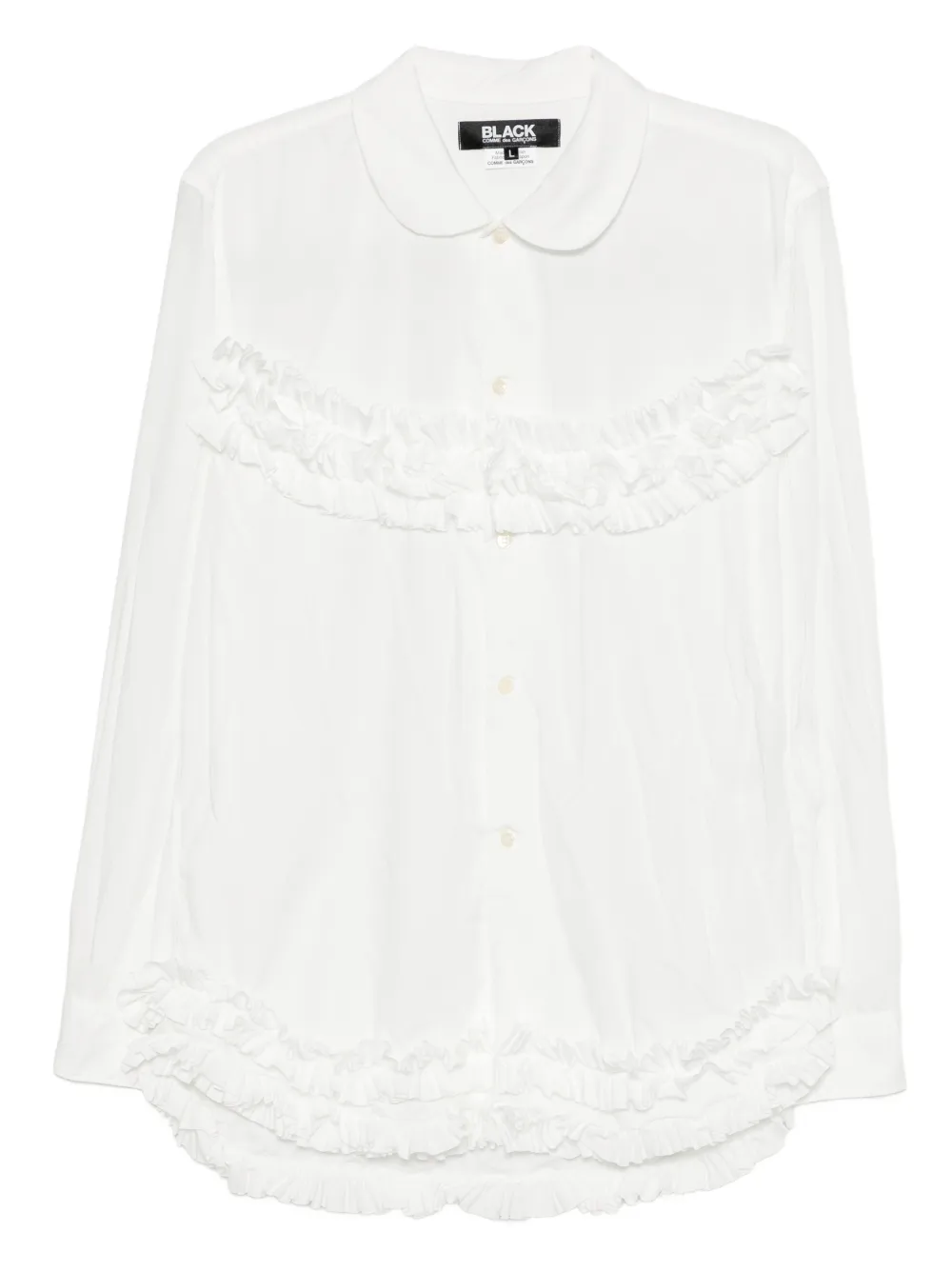 Black Comme Des Garçons ruffled shirt - Bianco
