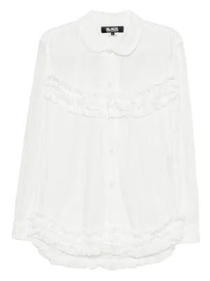 Black Comme Des Garçons Ruffled Collared Shirt | White | FARFETCH