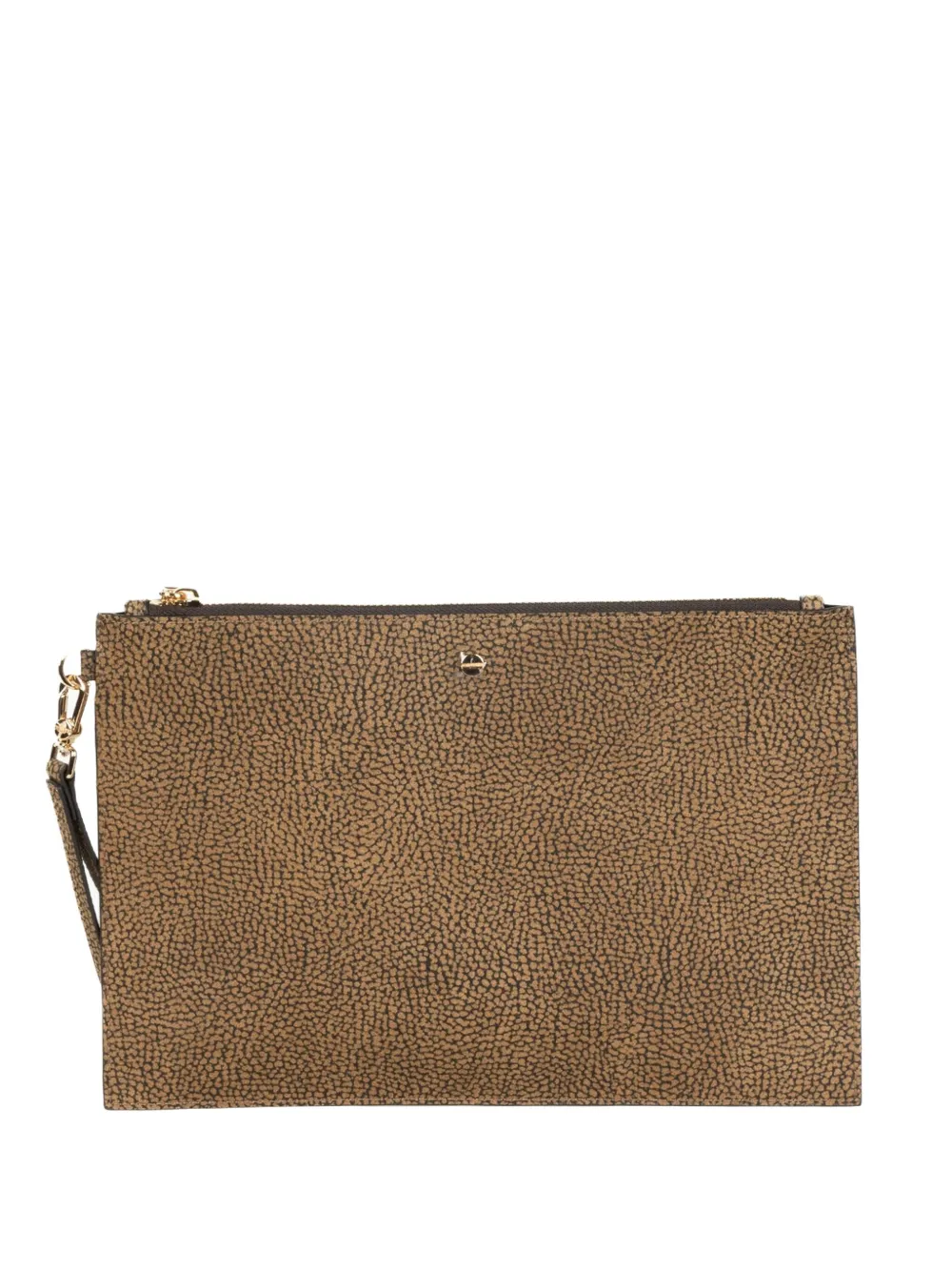 Borbonese zip top clutch bag | Brown | Image 1