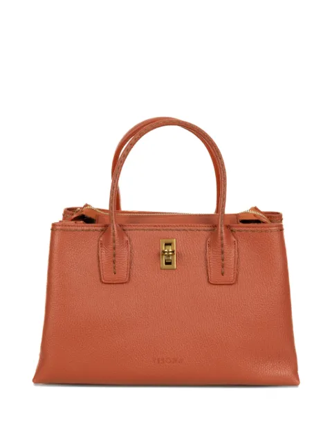 VISONA` top handle lock clutch bag