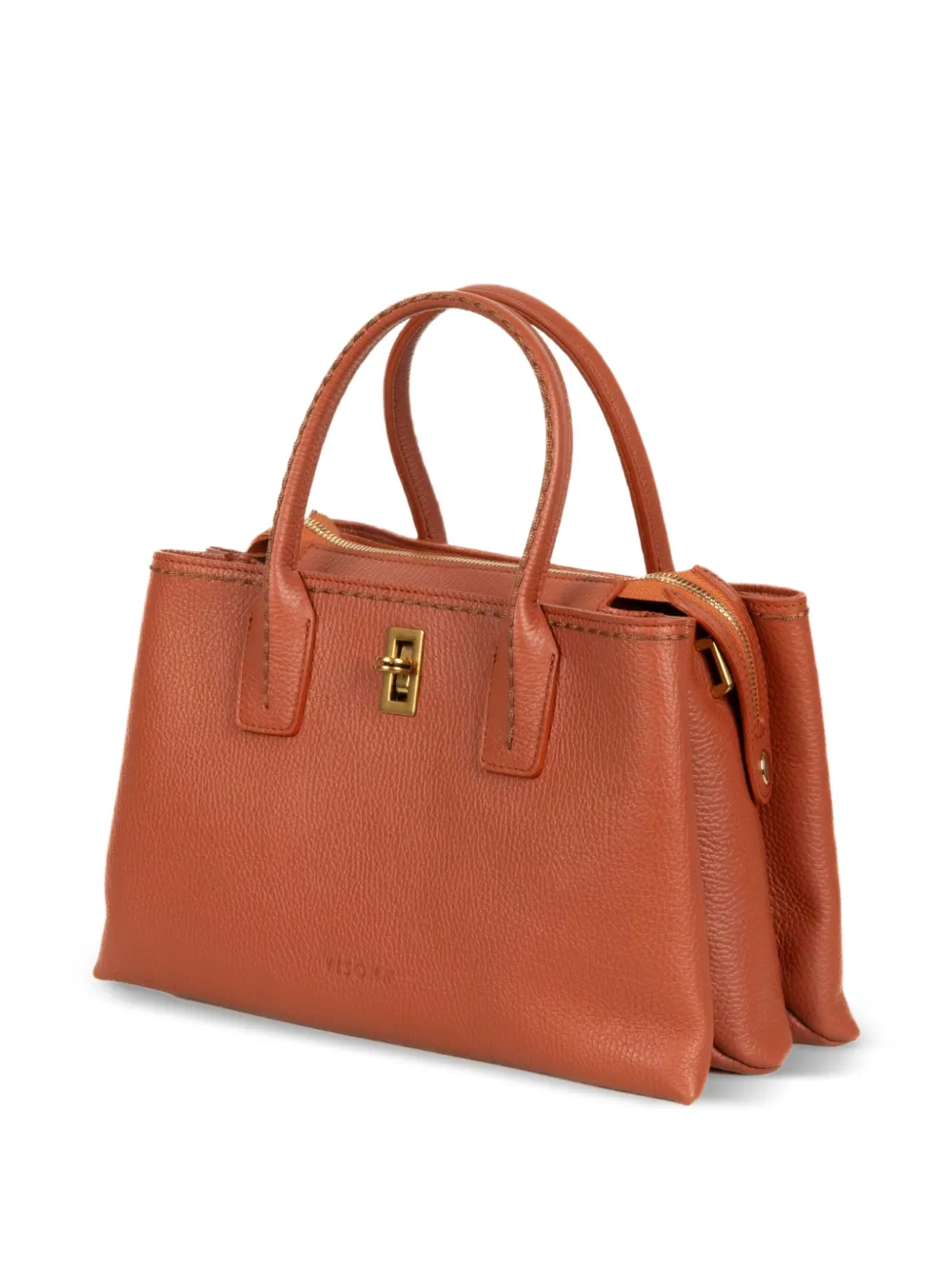 VISONA` Clutch met handvat en slot Oranje