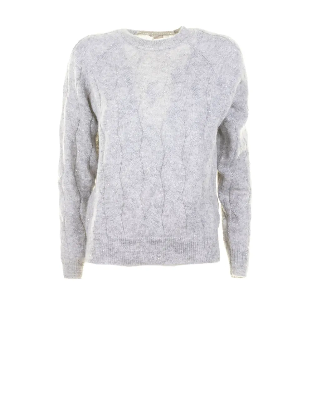 Peserico Knitted Round-neck Sweater In Gray