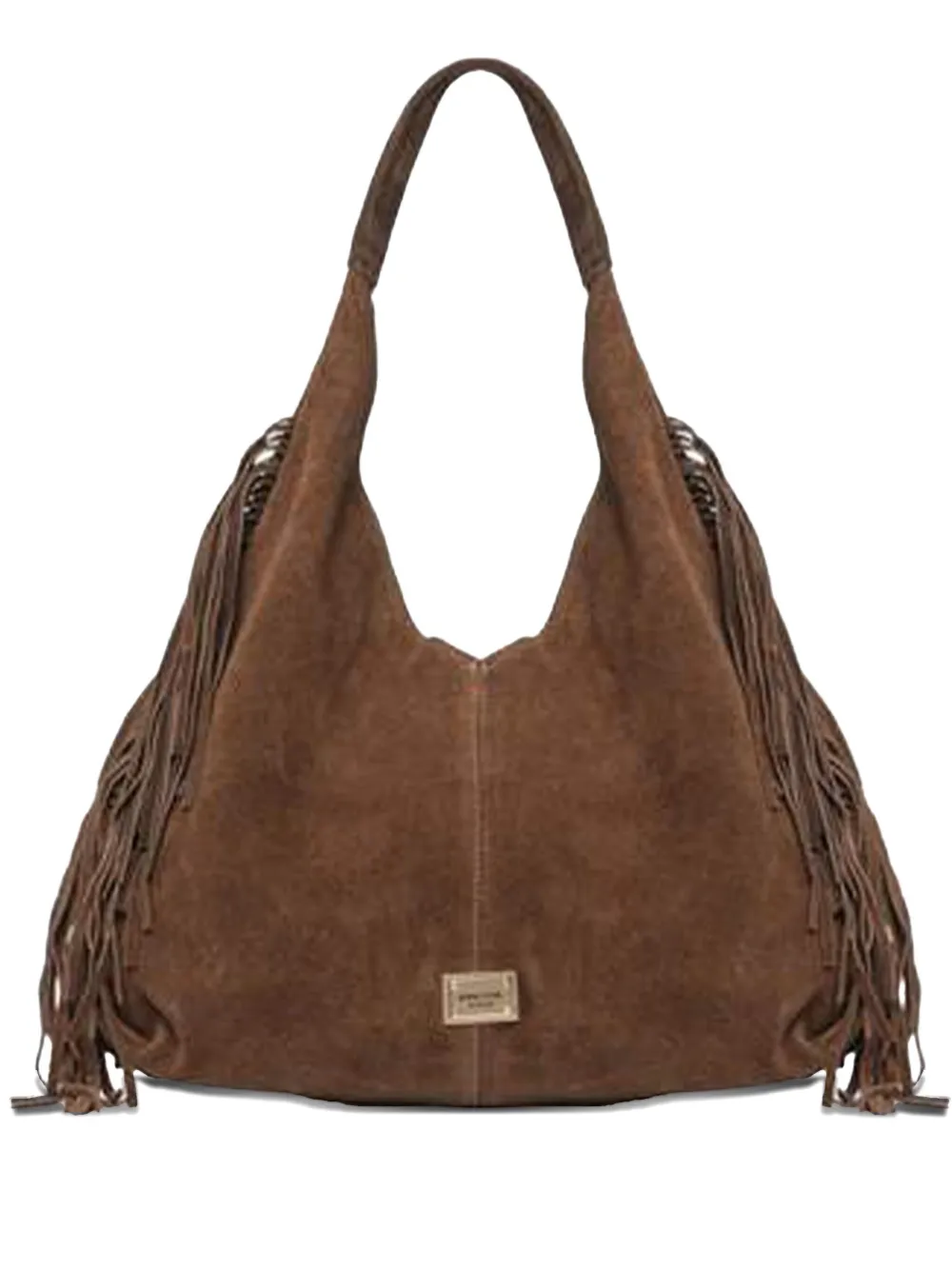 Marc Ellis Fringed Suede Tote Bag In Brown
