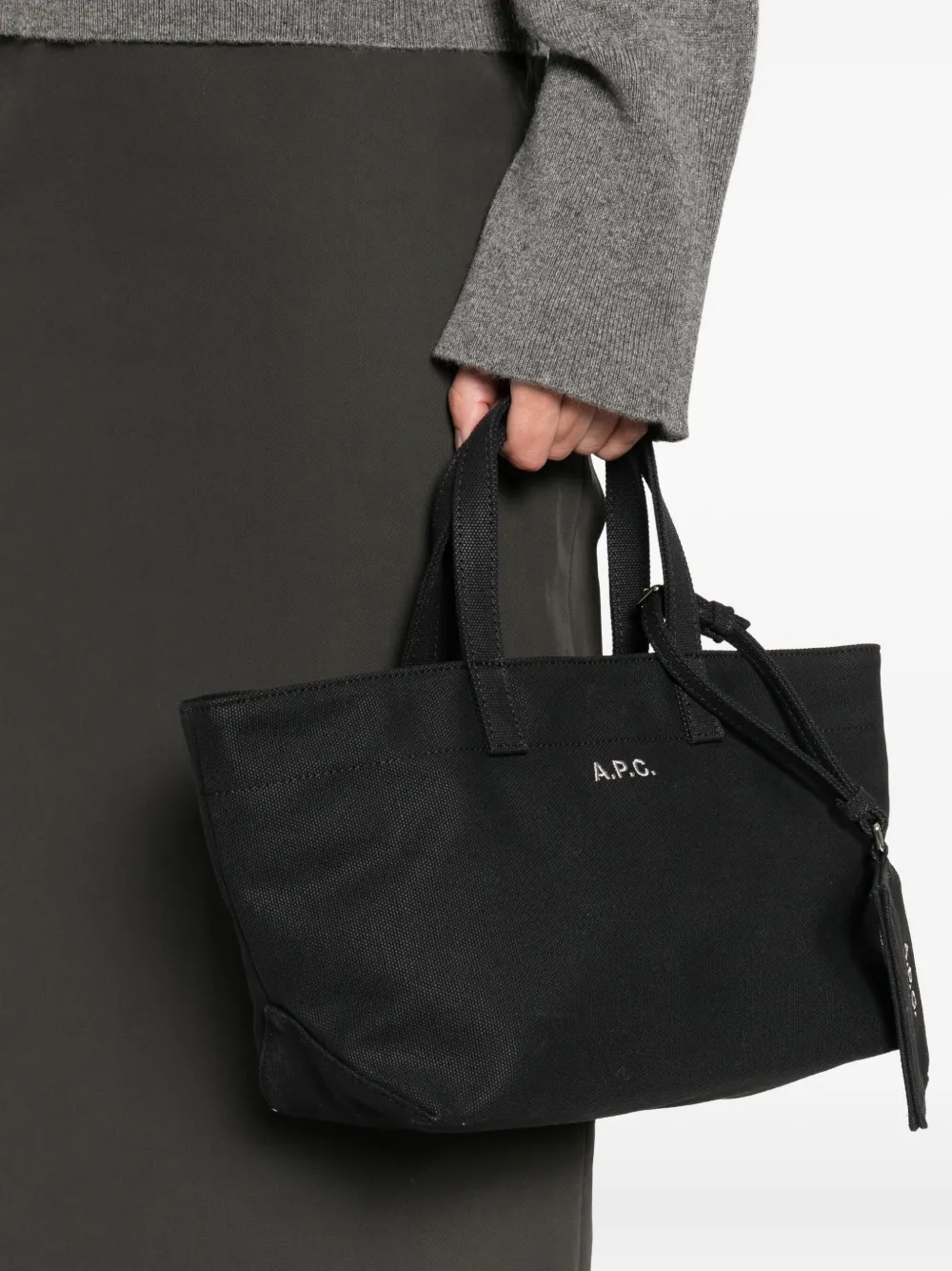 A.P.C. small Le Drummer Toile tote bag - Zwart