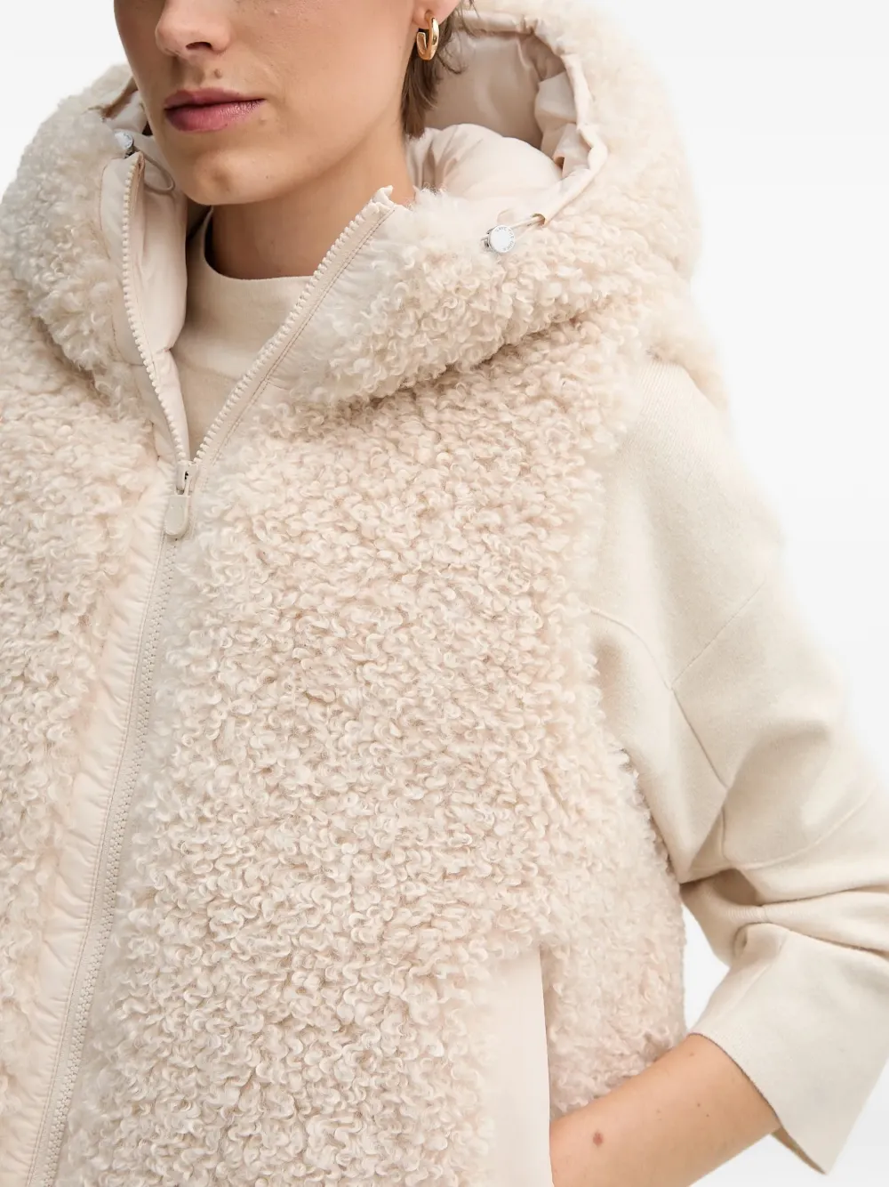 Save The Duck Ayla fleece jack met capuchon Beige