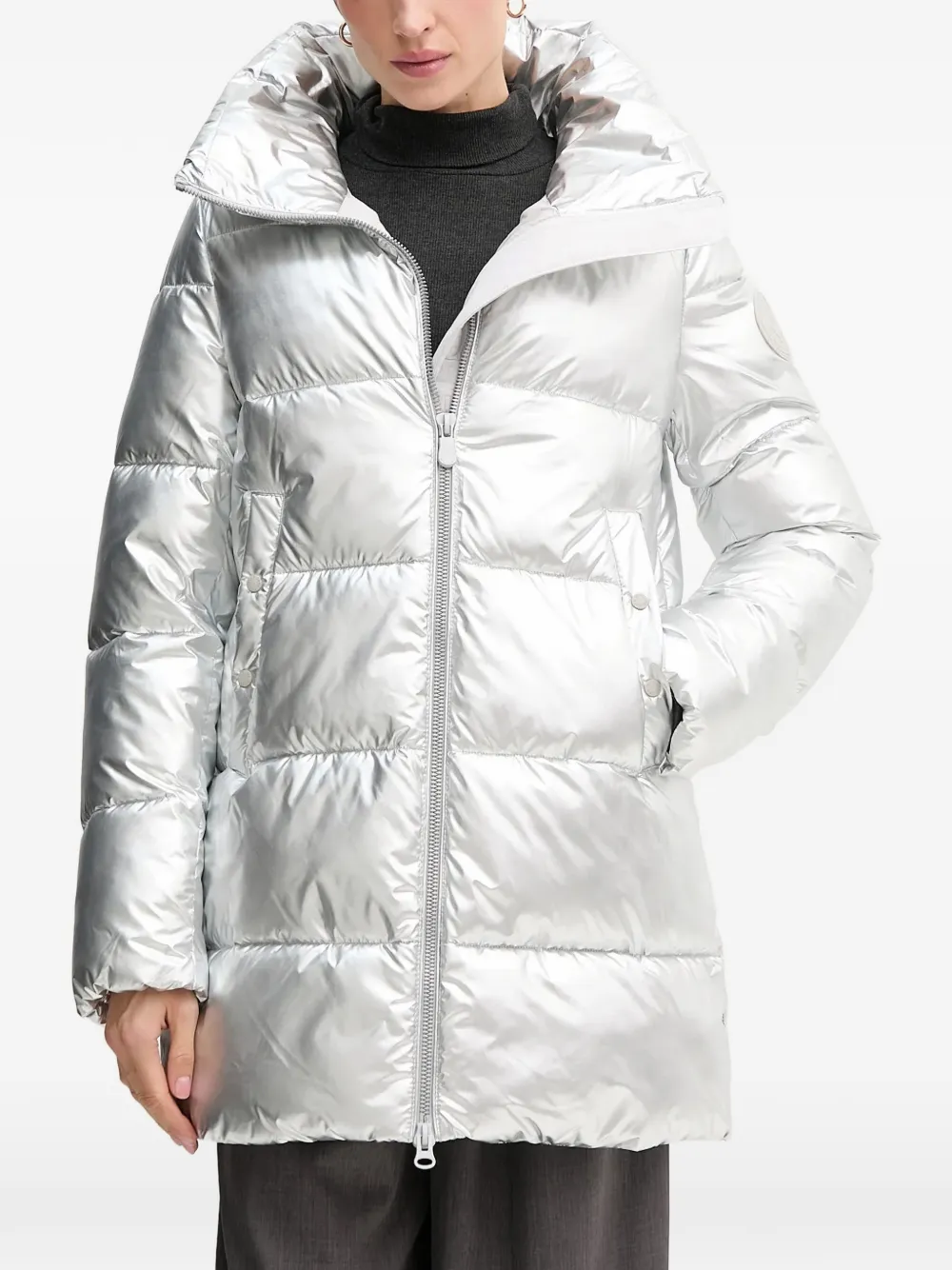 Save The Duck Gerda padded zip coat - Argento