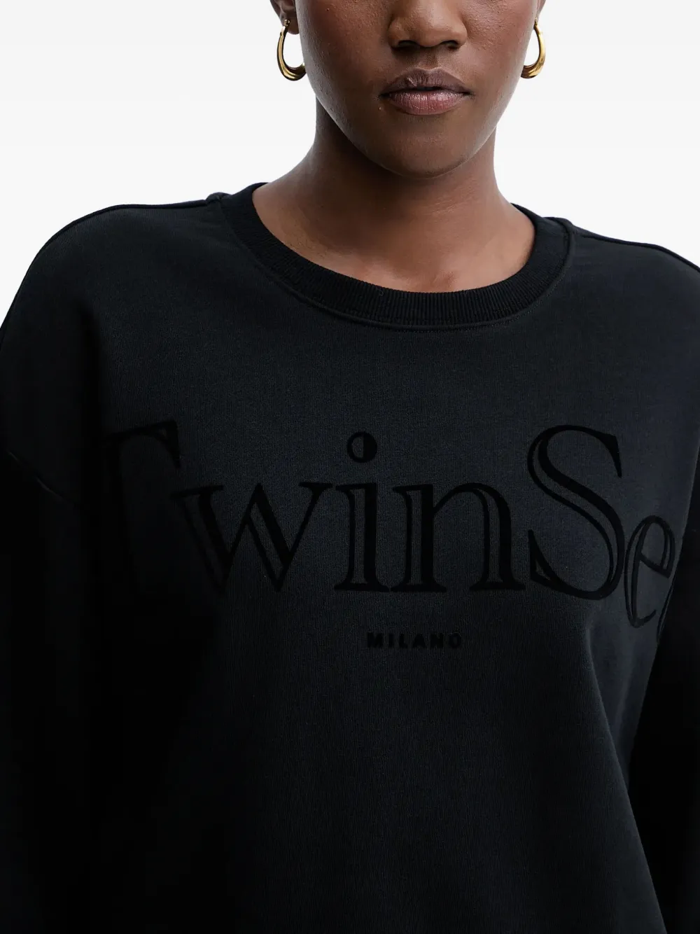 Twinset Logo-print Sweatshirt In Black