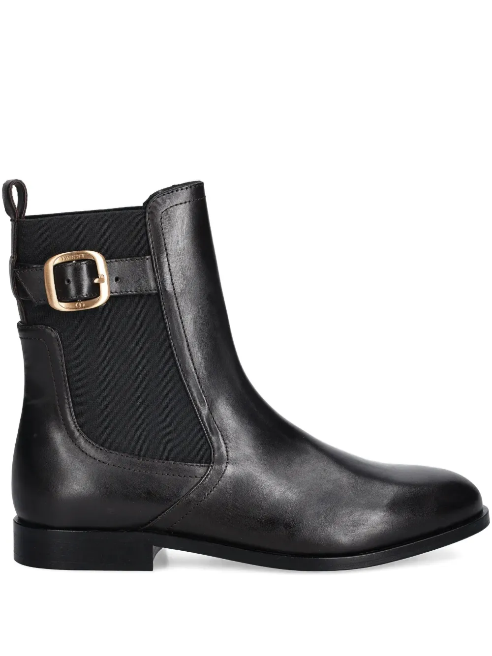 Twinset Buckle-strap Chelsea Boots In Black