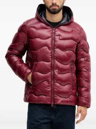 【美品】SAVE THE DUCK ダウンジャケッHOODED レッド Save The Duck Hooded Wavy Quilted Jacket | Red | FARFETCH