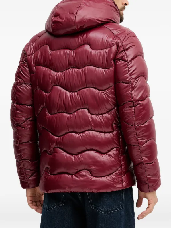 【美品】SAVE THE DUCK ダウンジャケッHOODED レッド Save The Duck Hooded Wavy Quilted Jacket | Red | FARFETCH