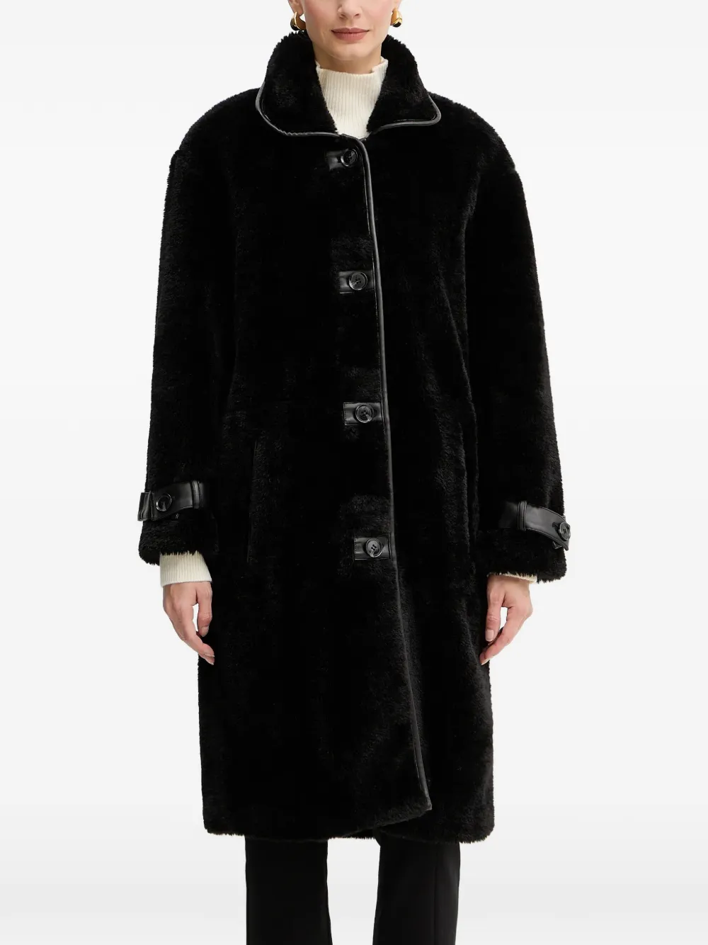 Teddy button cuff coat