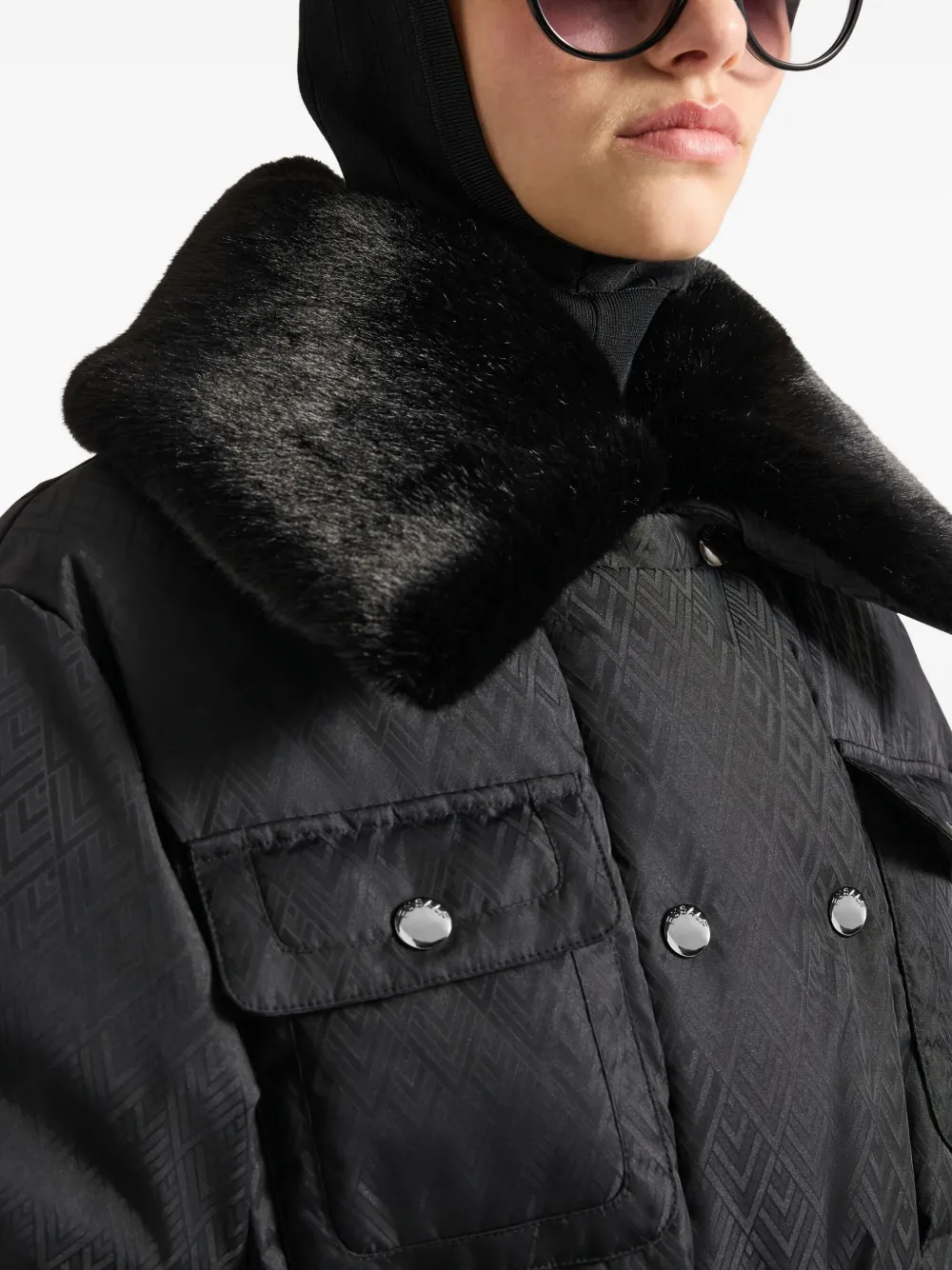 Fusalp Vlavi Removable-collar Belted Coat In Black