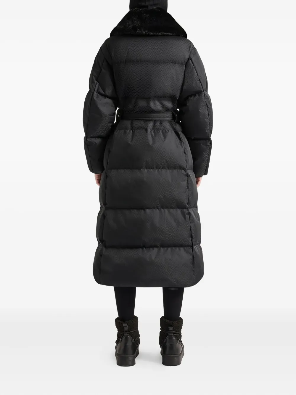 Fusalp Vlavi Removable-collar Belted Coat In Black