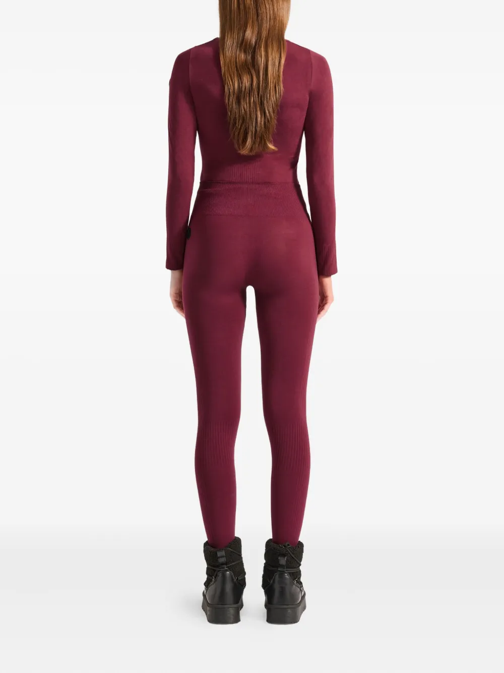 Fusalp Alliance Ribbed-texture Logo-patch Leggings In Red