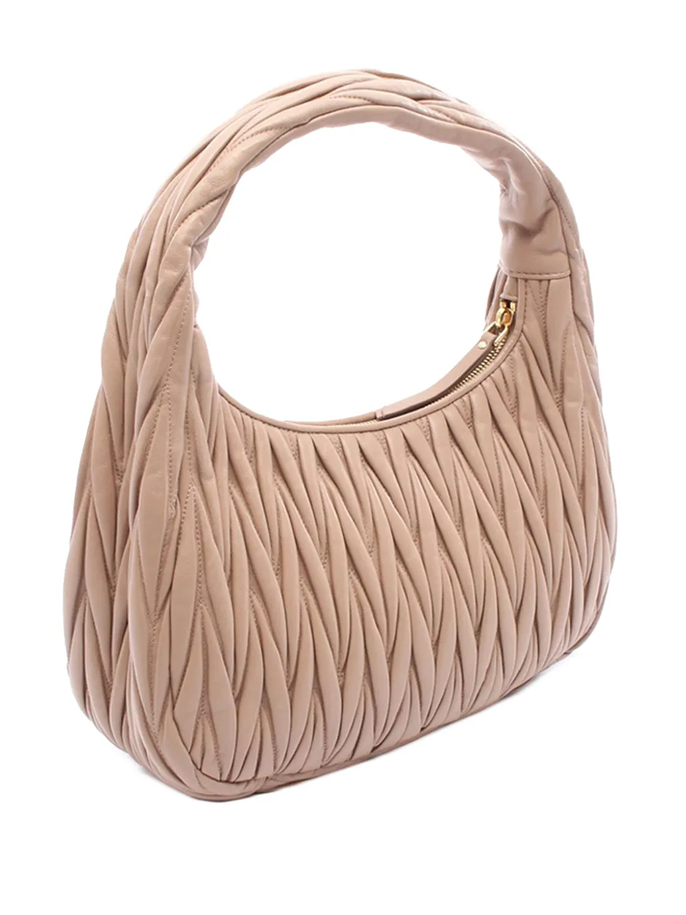 Pre-owned Miu Miu 2010-2025 Leather Wonder Hobo Bag In Pink