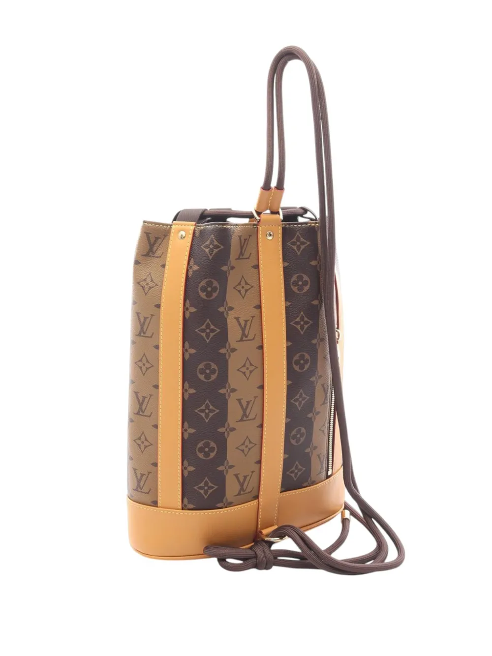 Pre-owned Louis Vuitton 2021-2025 X Nigo Monogram Reverse Randonnee Backpack In Brown