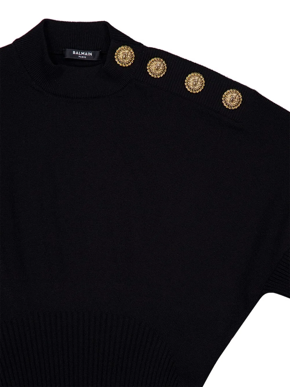  Balmain Flared Knitted Mini Dress - Black 