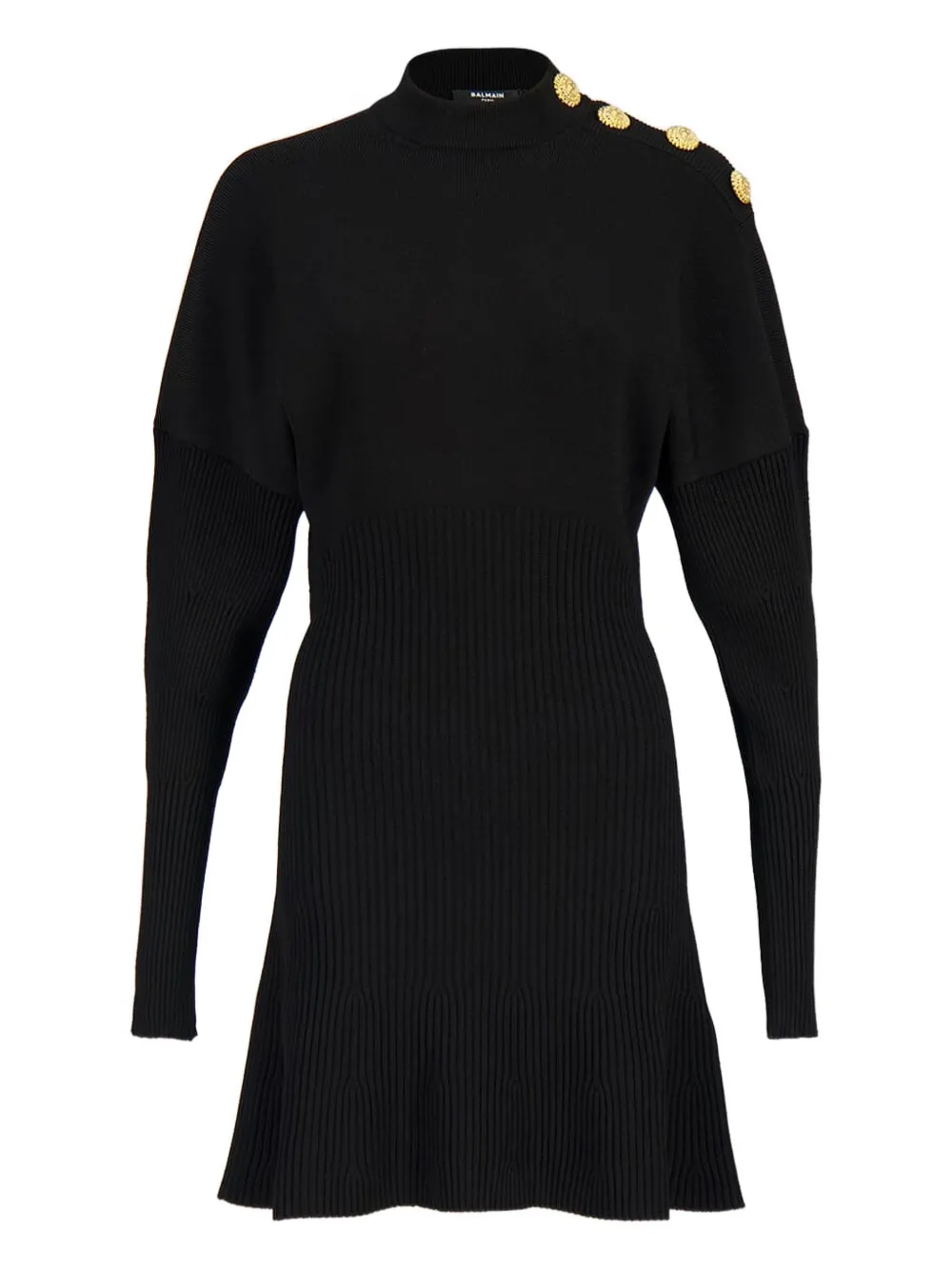 Balmain flared knitted mini dress - Nero