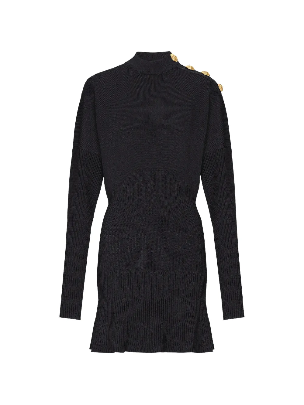 Balmain flared knitted mini dress - Nero