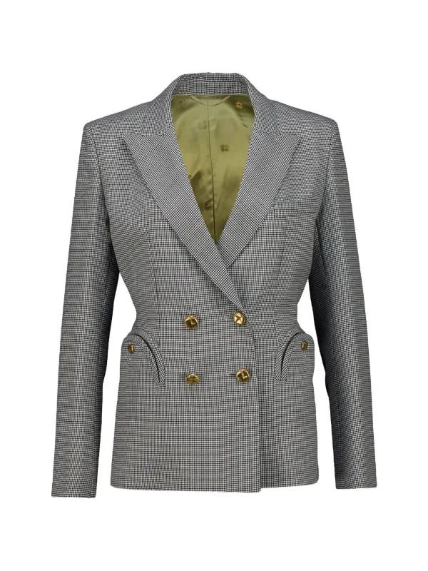 BLAZÉ Milano Patterned Double-breasted Blazer in Black