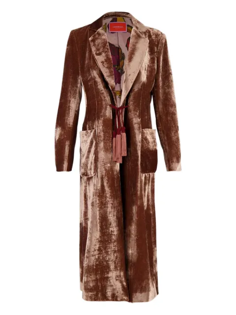 La DoubleJ tassel-detail velvet coat